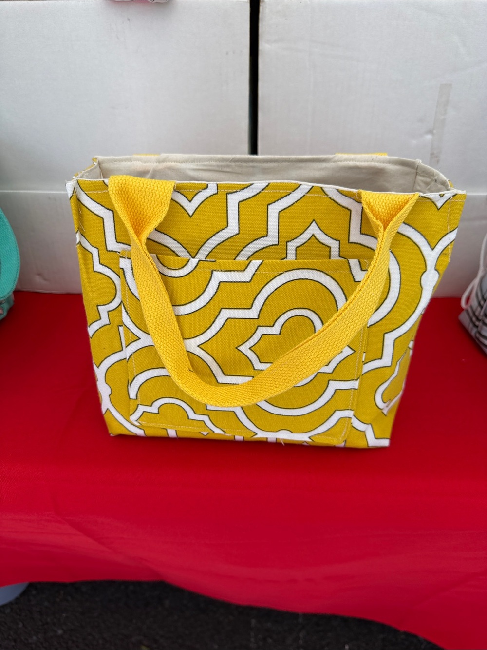 Yellow Geometric Canvas Tote Bag - Stylish Everyday Carry